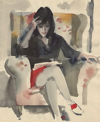 Беломлинский Михаил Самуилович (1934—2020). Вика. 1960-е. Бумага, тушь, акварель. 31 &times; 22 см. 