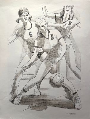 Власов Василий Адрианович (1905—1979). Контратака. 1974. Бумага, литография. 62 &times; 47 см. В 