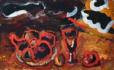 [Нонконформизм] Гольдман Адольф Исаакович (1933—2013). Натюрморт. 1980-е. Оргалит, масло. 50 &times; 