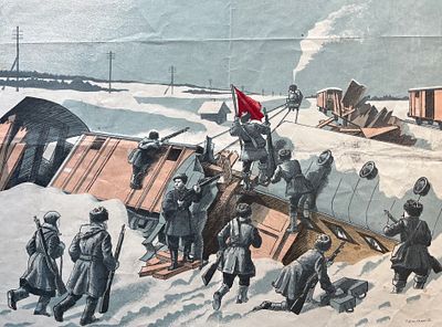 Денисовский Николай Федорович (1901—1981). Застава. 1955. Бумага, цветная литография. Размер 