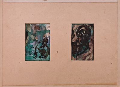 [Группа &laquo;Маковец&raquo;] Жегин Лев Фёдорович (1892—1969). Силуэты. 1950-е. Бумага, гуашь. Размер 