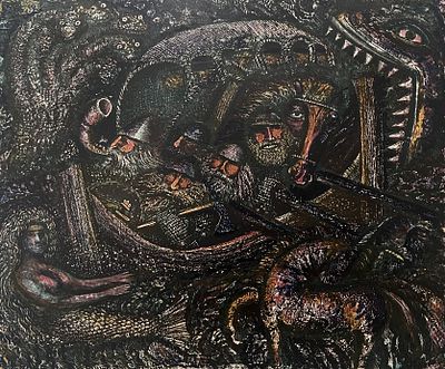 Забирохин Борис Павлович (род. 1947). Викинги. 1989. Тираж: 7/15. Бумага, цветная литография. 