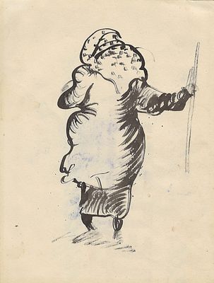 [Нонконформизм] Зверев Анатолий Тимофеевич (1931—1986). Женщина со спины. 1950-е. Бумага, тушь. 