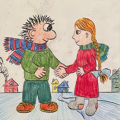 Ковалов Фёдор (род. 1982). Долгожданная встреча. Иллюстрация к рассказу в журнале &laquo;Чиж и Ёж&raquo; 