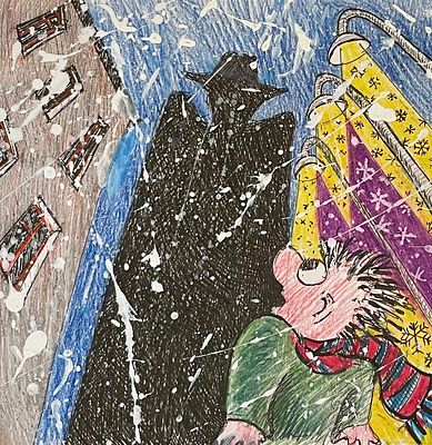 Ковалов Фёдор (род. 1982). Таинственная фигура. Иллюстрация к рассказу в журнале &laquo;Чиж и Ёж&raquo; 