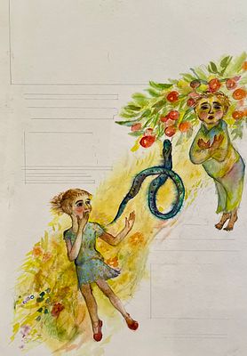 Жук Тамара Николаевна. Искуситель. Иллюстрация из журнала &laquo;Чиж и Ёж&raquo; (СПб.: Чиж и Ёж). Бумага 