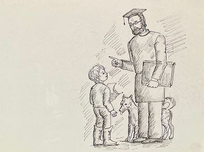 Штейман Анна Савельевна (род. 1970). Наказ отца. Иллюстрация из журнала &laquo;Чиж и Ёж&raquo; (СПб.: Чиж и 