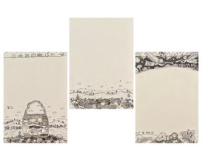 Потякина Елена. Составной лот: три иллюстрации из журнала &laquo;Чиж и Ёж&raquo; (СПб.: Чиж и Ёж). Бумага 