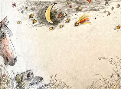 Атнагулова Светлана Юлаевна. Лошадь и собака. Иллюстрация к сказке А. Кутерницкого &laquo;Сказка о 
