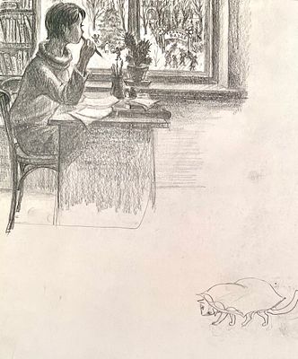 Сабирова Елена Валеевна (род. 1958). Иллюстрация для журанла &laquo;Чиж и Ёж&raquo; (СПб.: Чиж и Ёж). 