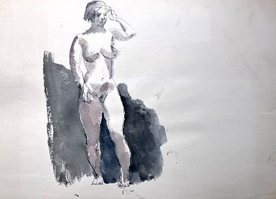 Бирштейн Макс Авадьевич (1914 — 2000). Обнажённая. 1980-е гг. Бумага, тушь, перо. 37 &times; 51 см. Ма 