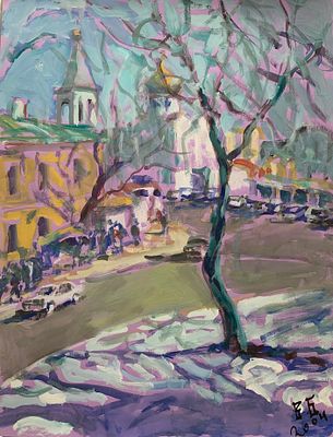 Брайнин Владимир Ефимович (род. 1951). Пейзаж. 2004. Бумага, гуашь. 65 &times; 50 см. В правом нижнем 