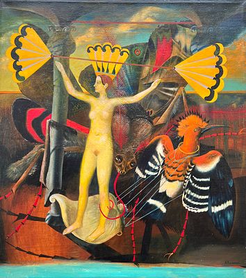 Кошкин Александр Арнольдович (род. 1952). Над бездной. 1980. Холст, масло. 65,5 &times; 73,5 см. На 