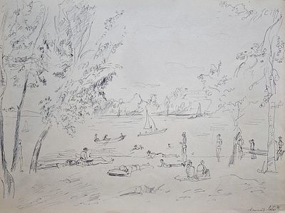 [Из коллекции семьи художника] Лабас Александр Аркадьевич (1900 — 1983). На пляже. Из серии &laquo;На 