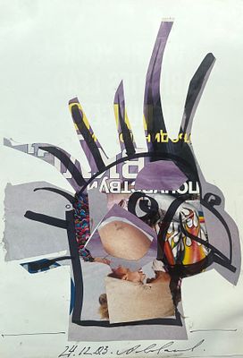 [серия: Коллажи] Ливанов Александр Андреевич (род. 1938). Орёл. 2003. Бумага, коллаж, смешанная 