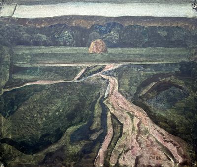 [Станковая графика] Маркевич Борис Анисимович (1925 — 2002). Деревенская дорога. 1986. Бумага 