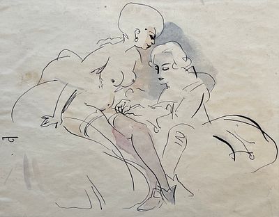 Бунин Павел Львович (1927 — 2008). Подвязка. Иллюстрация к повести Вольтера &laquo;Кандид, или 