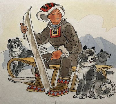 Брюханов Дмитрий Афанасьевич (1915 — 1992). Иллюстрация к книге А. А. Кымытваль &laquo;Это праздник 
