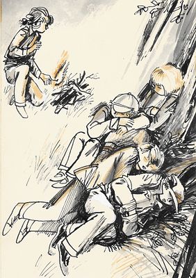 Аникин Борис Александрович (род. 1947).
Иллюстрация к книге Д. Баханцева &laquo;Чужие следы&raquo; (Л.: ЛО 