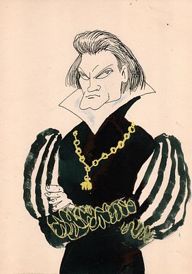 Беломлинский Михаил Самуилович (1934 — 2020). Шарж на актера Жана Марэ. 1960-е гг. Бумага, тушь 
