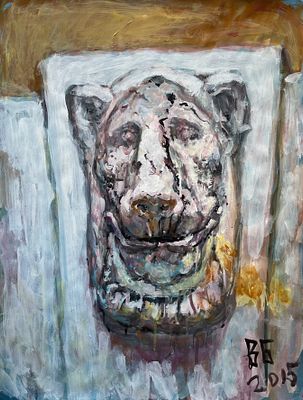 Брайнин Владимир Ефимович (род. 1951). Лев. 2015. Бумага, гуашь. 65 &times; 50 см. В правом нижнем 