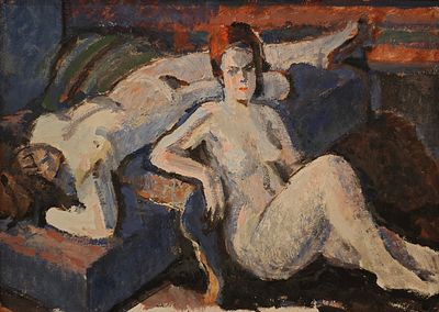 Бруни Иван Львович (1920 — 1995). Обнажённые модели. Картон, масло. Размер изображения: 50 &times; 70 