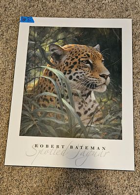 Robert Bateman Wall Hanging. A beautiful Robert Bateman Spotted Jaquar Wall Hanging24" x 32"
