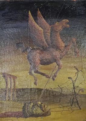 Казак Ю.А. - Попытка взлета. Аукцион: Аукцион № 35, часть 3 картон, масло, 44х33 см, 1988