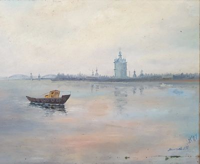 Леонтьев Леонид Николаевич - Нева. Аукцион: Аукцион № 35, часть 3 Основа: оргалит Техника: 