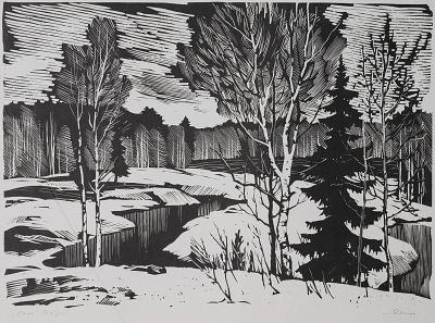 Ушин Андрей Алексеевич - Река "Сестра". Аукцион: Аукцион № 37, часть 1 Основа: бумага Ширина: 33.5 