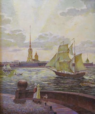 Токмаков О.И. - Нева. Утро. Аукцион: Аукцион № 37, часть 1 Основа: холст Техника: 