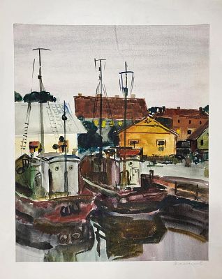 Данилов Анатолий Васильевич - В порту. Аукцион: Аукцион № 37, часть 2 Основа: бумага Ширина: 39.5 