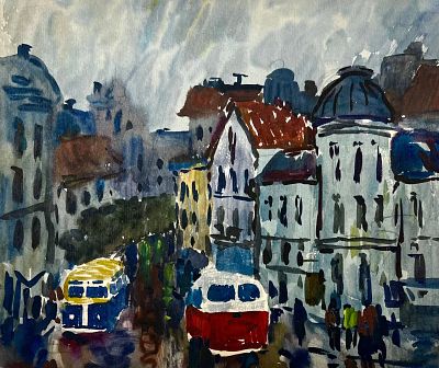 Хромов Ю. - Городской пейзаж. Аукцион: Аукцион № 37, часть 2 Основа: бумага Ширина: 28 