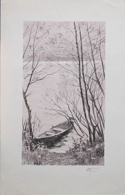 Подляский Юрий Станиславович - На берегу. Аукцион: Аукцион № 37, часть 2 Основа: бумага Ширина: 23 