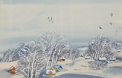 Данилов Анатолий Васильевич - Снежная деревня. Аукцион: Аукцион № 37, часть 2 Основа: бумага 
