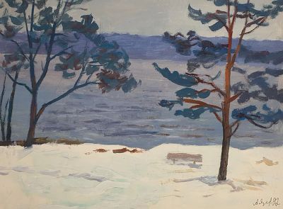 Мусалов Абдулхак Хусутдинович - Волга. Карагорово зимой. Аукцион: Аукцион № 37, часть 2 Основа: 