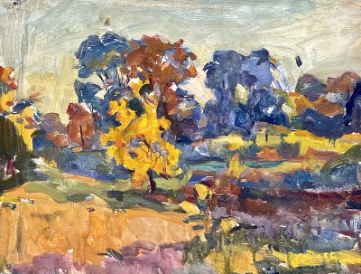 Поварова Валентина Петровна - Осенний пейзаж. Аукцион: Аукцион № 37, часть 3 Основа: картон Техника: 