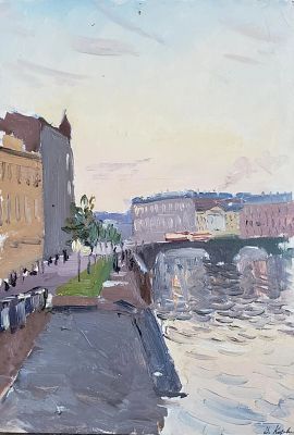 Коровин Виктор Иванович - Вечер. Аукцион: Аукцион № 37, часть 3 Основа: картон Техника: 