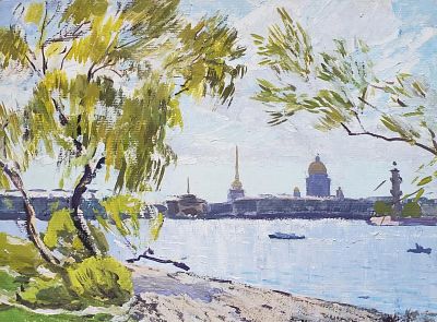 Коровин Виктор Иванович - На Неве. Аукцион: Аукцион № 37, часть 3 Основа: картон Техника: 