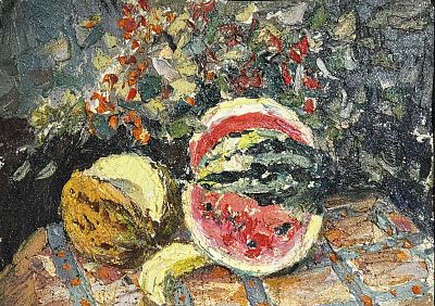 Коровяков Александр Петрович - Натюрморт с арбузом и дыней. Аукцион: Аукцион № 37, часть 3 Основа: 