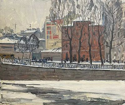 Падва Ефим Давыдович - Карповка. Зима. Аукцион: Аукцион № 37, часть 3 Основа: картон Техника: 