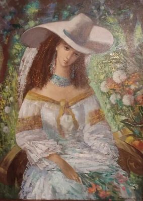 Каплиенко Павел - Дама в саду. Аукцион: Аукцион № 37, часть 3 Основа: холст Техника: 