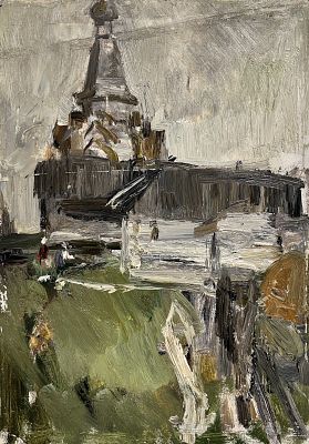 Тюленев Виталий Иванович - Деревянная церковь. Аукцион: Аукцион № 37, часть 3 Основа: картон 