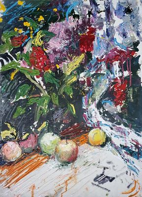 Коровяков Александр Петрович - Натюрморт с яблоками. Аукцион: Аукцион № 38, часть 4 Основа: оргалит 