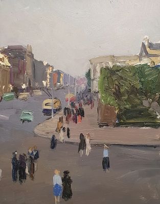 Коровин Виктор Иванович - Перекресток. Аукцион: Аукцион № 38, часть 4 Основа: картон Техника: 