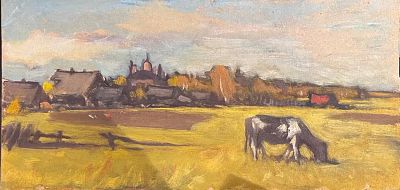 Борисов Борис Дмитриевич - Село (Сарыево). Аукцион: Аукцион № 38, часть 4 Основа: картон Техника: 