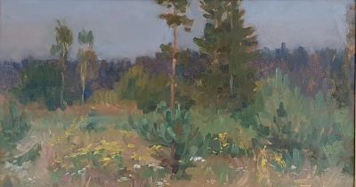 Рудницкая Мария Леонидовна - Лесной пейзаж. Аукцион: Аукцион № 38, часть 4 Основа: картон Техника: 