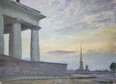 Обозненко Дмитрий Георгиевич - Белая ночь. Аукцион: Аукцион № 38, часть 4 Основа: картон Техника: 