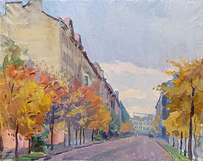 Шмидт Александр Владимирович - Ленинград. Осень. холст масло Шмидт А.В. 1967 год 
подпись с 