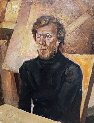 Ирха Александр Иванович - Автопортрет. картон масло Ирха А.И. 1980-е годы 
размер 80х61 см 
Ирха 